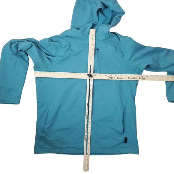Mountain Hardwear 1/4 Zip Pullover Sweatshirt Womens Medium Teal Hoodie Cotton - Picture 10 of 12